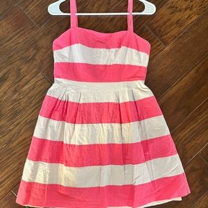 Super Cute Loft Pink / White Striped Summer Cocktail Dress